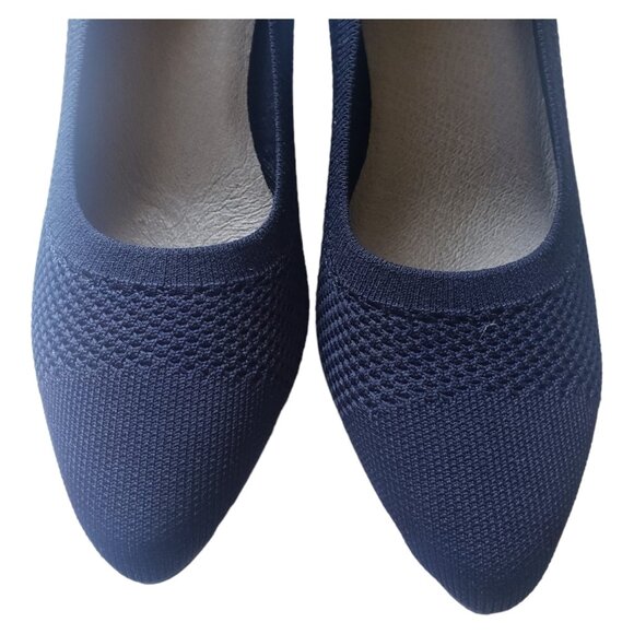 Sh121 Eileen Fisher Navy Blue Mesh Pumps Size 10 - Picture 4 of 11